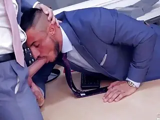 Office worker bangs his boss to get ahead